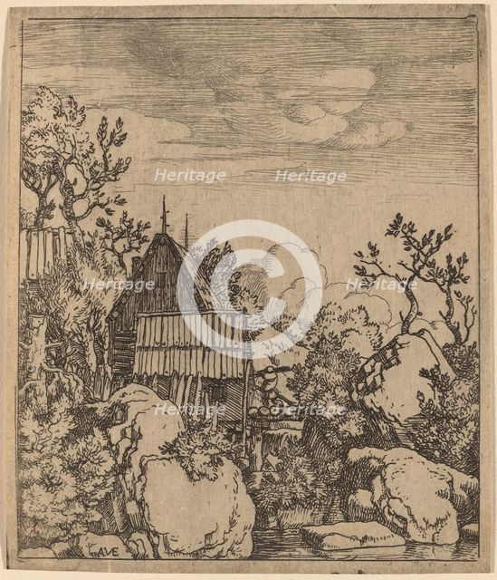 Man on a Small Wooden Bridge, probably c. 1645/1656. Creator: Allart van Everdingen.