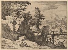 Man on a Small Wooden Bridge, probably c. 1645/1656. Creator: Allart van Everdingen