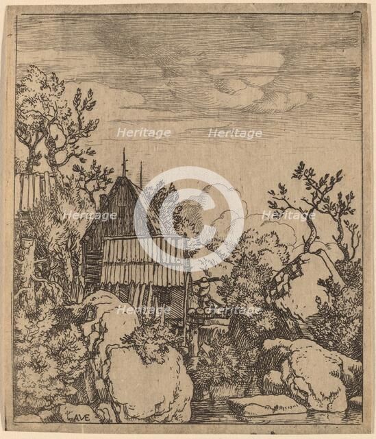 Man on a Small Wooden Bridge, probably c. 1645/1656. Creator: Allart van Everdingen.