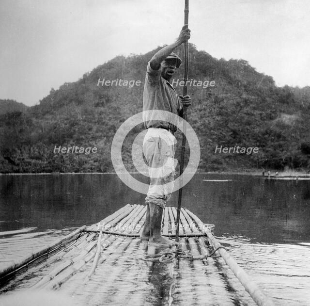 Man on a raft, Kingston, Jamaica, 1931. Artist: Unknown
