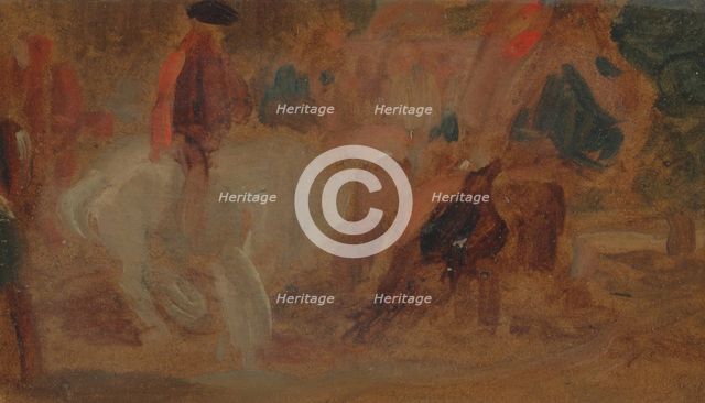 Man on a White Horse, early 19th century. Creator: Unknown.