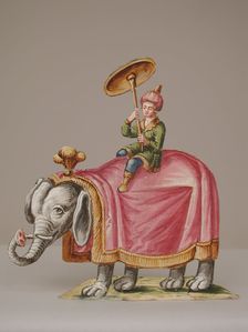 Man on Elephant, 18th century. Creator: Unknown