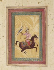 Man on horse with a hawk, 17th century