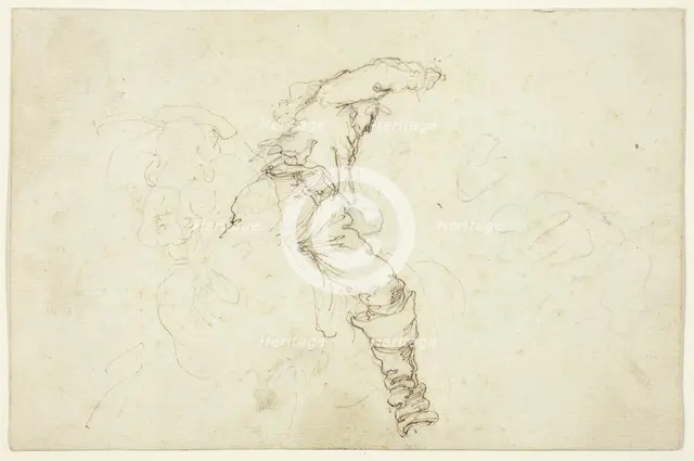 Man on Horseback, Raising Right Arm, n.d. Creator: Stefano della Bella.