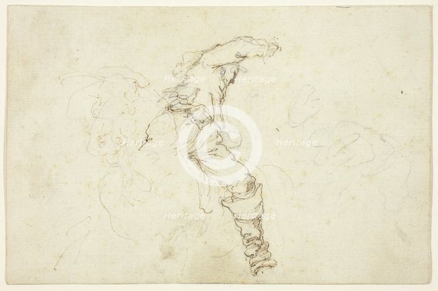 Man on Horseback, Raising Right Arm, n.d. Creator: Stefano della Bella.