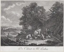 Man on Horseback Speaks to Two Shepherdesses, 1780. Creator: Unknown