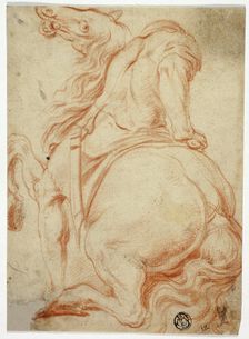 Man on Rearing Horse, Seen from Behind, n.d. Creator: Unknown