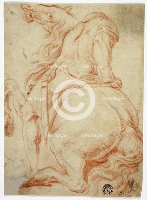 Man on Rearing Horse, Seen from Behind, n.d. Creator: Unknown.