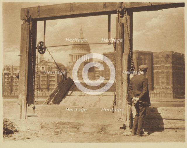 [Man on riverbank]. From the album: Photograph album - London, 1920s. Creator: Harry Moult.