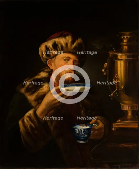 Man at a Samovar, 1853. Creator: Jan Moraczynski.