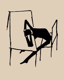 Man at a table. Illustration for the novel The Trial, 1905