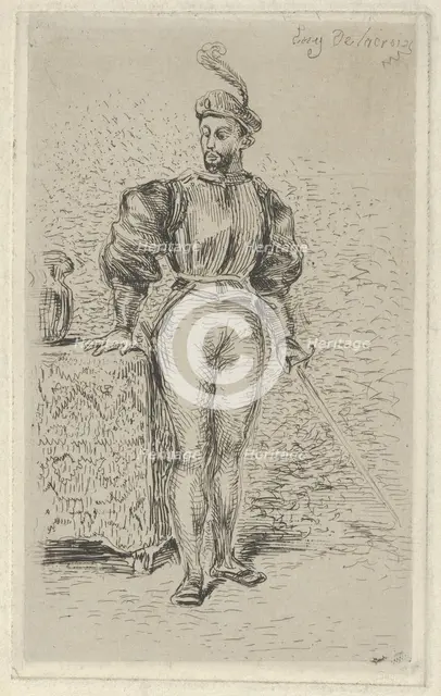 Man at Arms, 1833., 1833. Creator: Eugene Delacroix.
