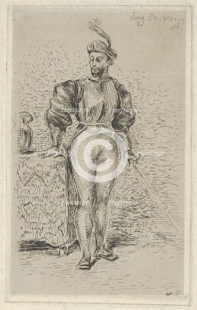Man at Arms, 1833., 1833. Creator: Eugene Delacroix.