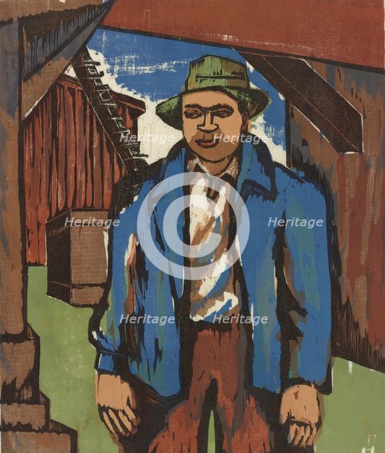 Man at Construction, ca.1935 - 1943. Creator: Rosa Rush.