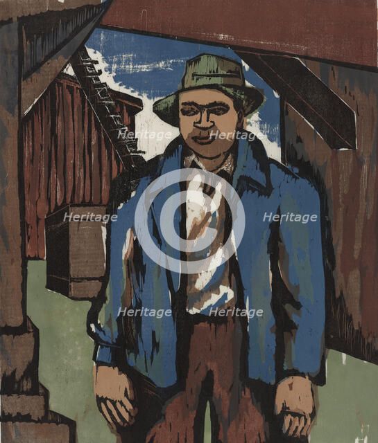 Man at Construction, ca.1935 - 1943. Creator: Rosa Rush.