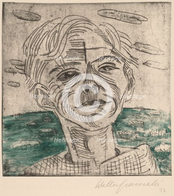 Man at the Sea, Self-portrait (Mann am Meer, Selbstporträt), 1923. Creator: Walter Gramatté.