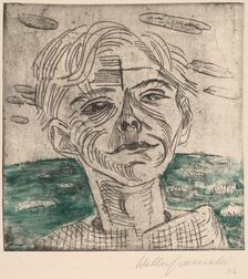 Man at the Sea, Self-portrait (Mann am Meer, Selbstporträt), 1923. Creator: Walter Gramatté