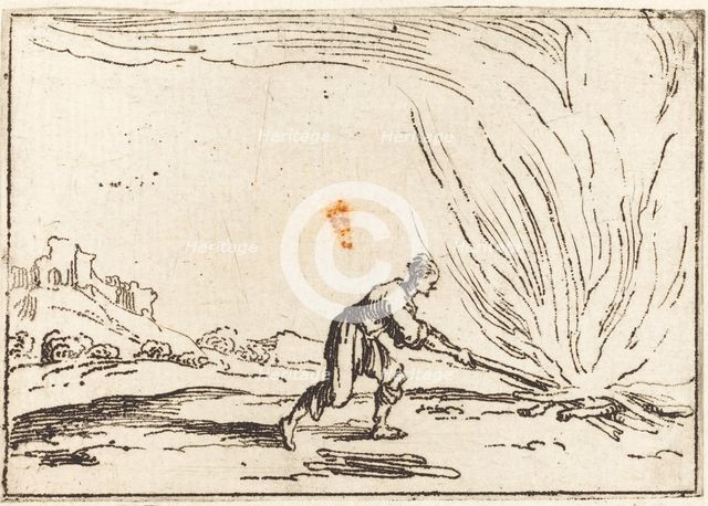 Man Attending a Fire. Creator: Jacques Callot.