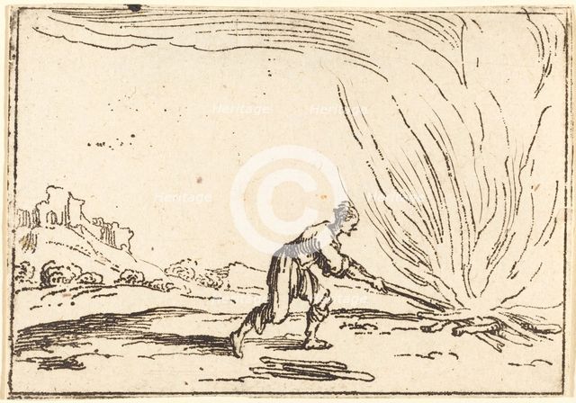 Man Attending a Fire. Creator: Jacques Callot.