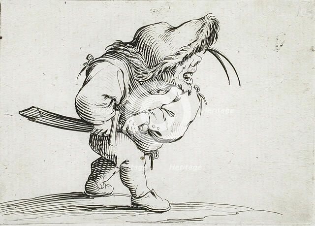 Man About to Pull his Sabre, 1616. Creator: Jacques Callot.
