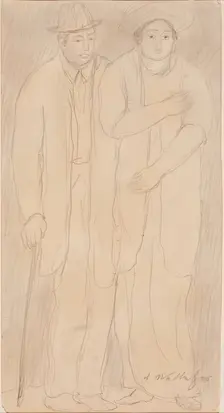 Man And Woman, 1905. Creator: Abraham Walkowitz