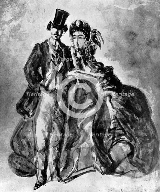 'Man and Woman', 19th century, (1930).Artist: Constantin Guys