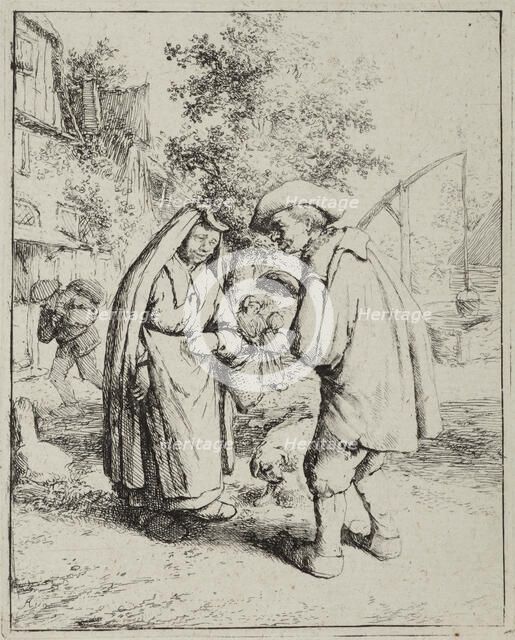 Man and woman talking, 1650? Creator: Adriaen van Ostade.