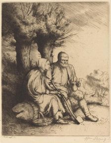 Man and Woman under a Tree. Creator: William Strang