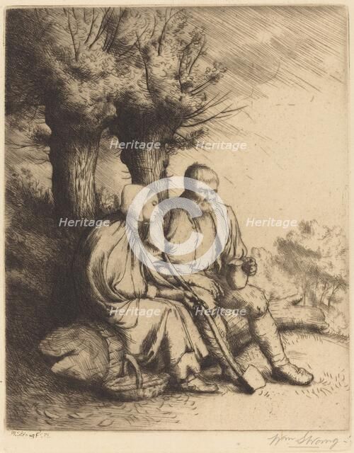Man and Woman under a Tree. Creator: William Strang.