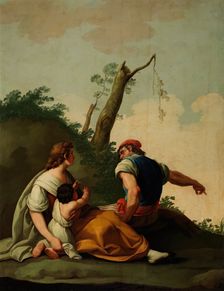 Man and woman with a child in arms, 1785. Creator: Zacarias Gonzalez Velazquez