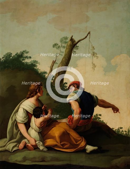 Man and woman with a child in arms, 1785. Creator: Zacarias Gonzalez Velazquez.
