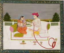 Man and woman with hookah, 18th century
