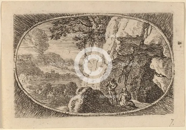 Man and Woman at the Mouth of a Cave. Creator: Herman van Swanevelt.