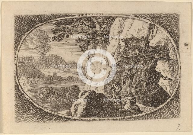 Man and Woman at the Mouth of a Cave. Creator: Herman van Swanevelt.