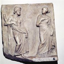 Man and woman, bas-relief, marble, Capitoline Museum