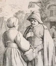 Man and woman conversing, 1673. Creator: Adriaen van Ostade