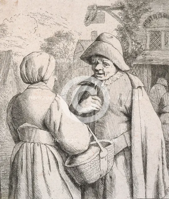 Man and woman conversing, 1673. Creator: Adriaen van Ostade.
