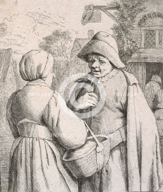 Man and woman conversing, 1673. Creator: Adriaen van Ostade.