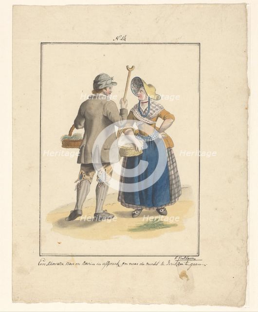 Man and woman from Schouwen, 1803-c.1899. Creator: J. Enklaar.