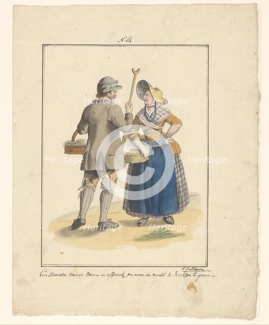 Man and woman from Schouwen, 1803-c.1899. Creator: J. Enklaar.