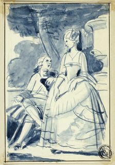 Man and Woman in 18th Century Dress, n.d. Creator: William Edward Frost