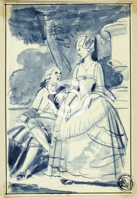Man and Woman in 18th Century Dress, n.d. Creator: William Edward Frost.
