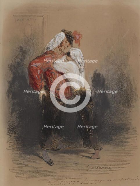 Man and Woman in Fancy Dress, 1847. Creator: Paul Gavarni.