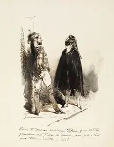Man and woman in Masquerade costumes, 1804-1866. Creator: Paul Gavarni