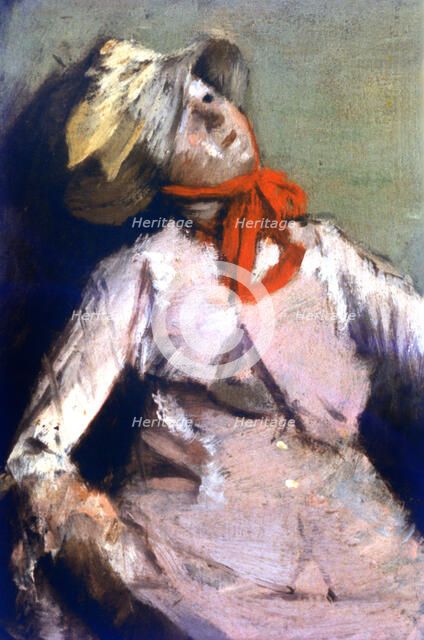 'Man and a Puppet' (detail), c1860. Artist: Edgar Degas