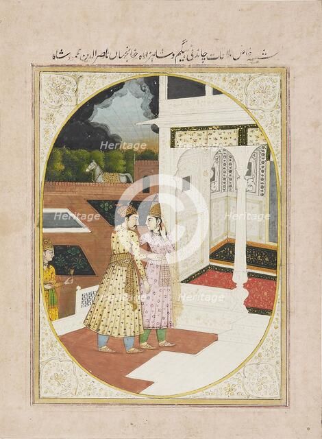 Man and a woman in a palace, 19th century. Artist: Unknown.