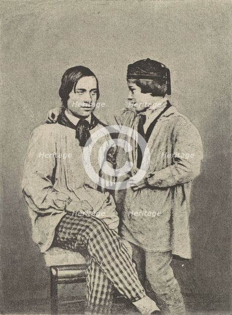 [Man and Boy], ca. 1841. Creator: Hippolyte Fizeau.