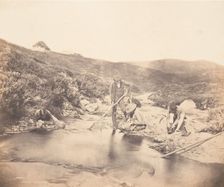 Man and Boys Fishing, ca. 1856-59. Creator: Horatio Ross