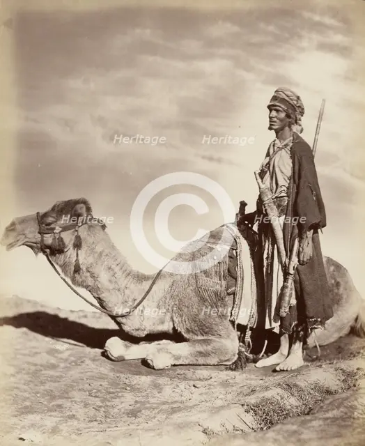 Man and camel, about 1870-1890. Creator: Unknown.