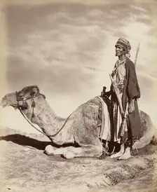 Man and camel, about 1870-1890. Creator: Unknown